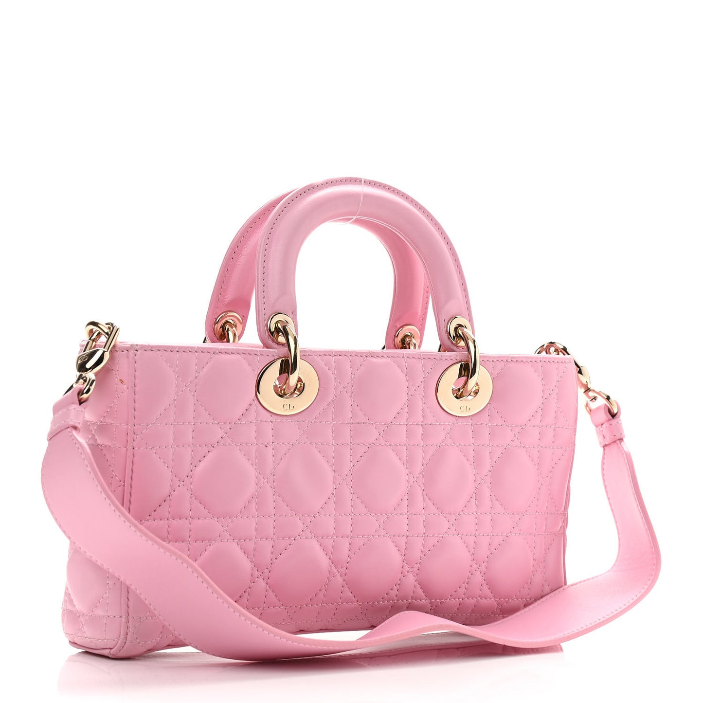 Lambskin Cannage Medium Lady D-Joy Pink
