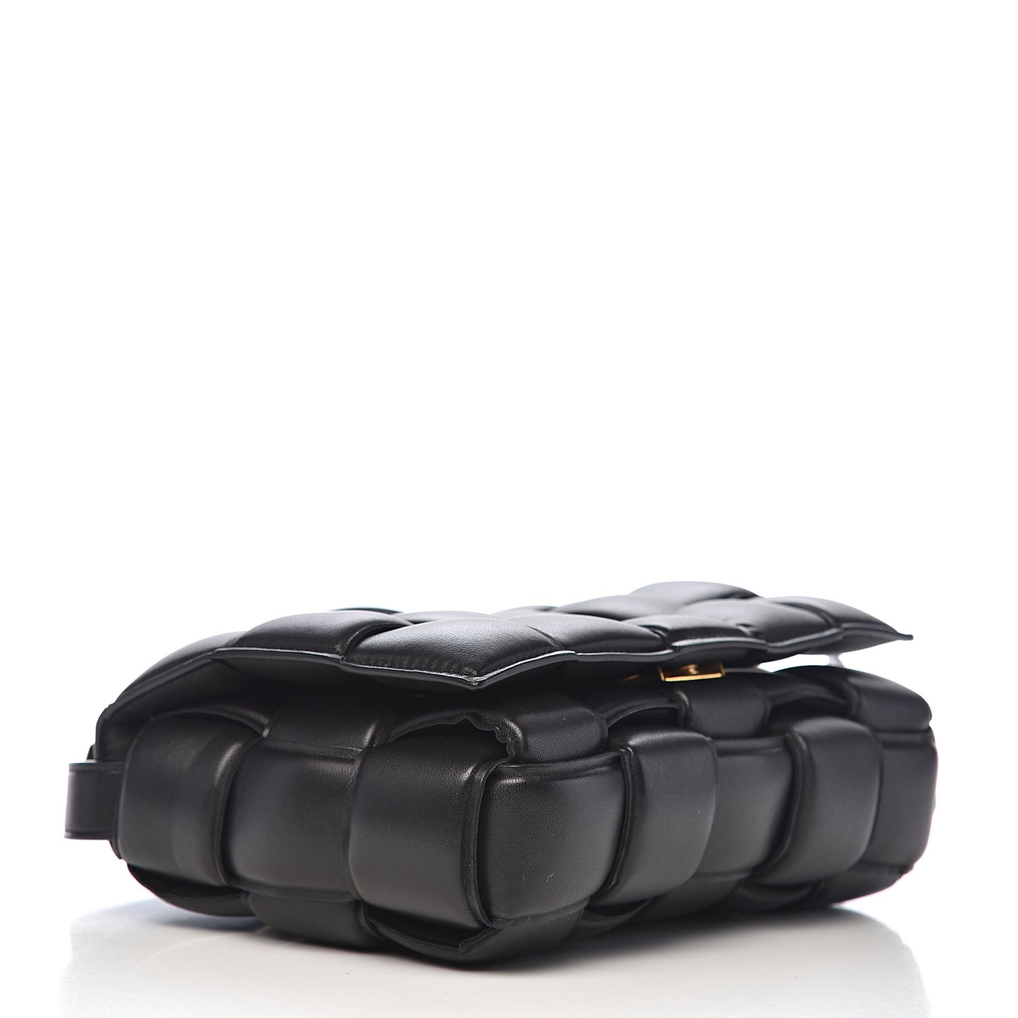 Paper Calfskin Maxi Intreccio Padded Cassette Crossbody Bag Black