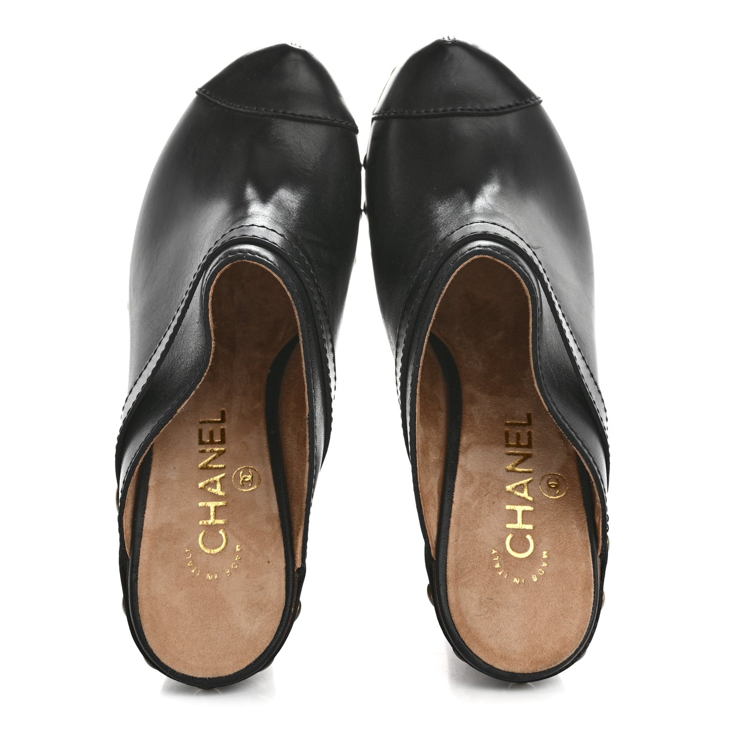 Calfskin Studded Clog 38 Black