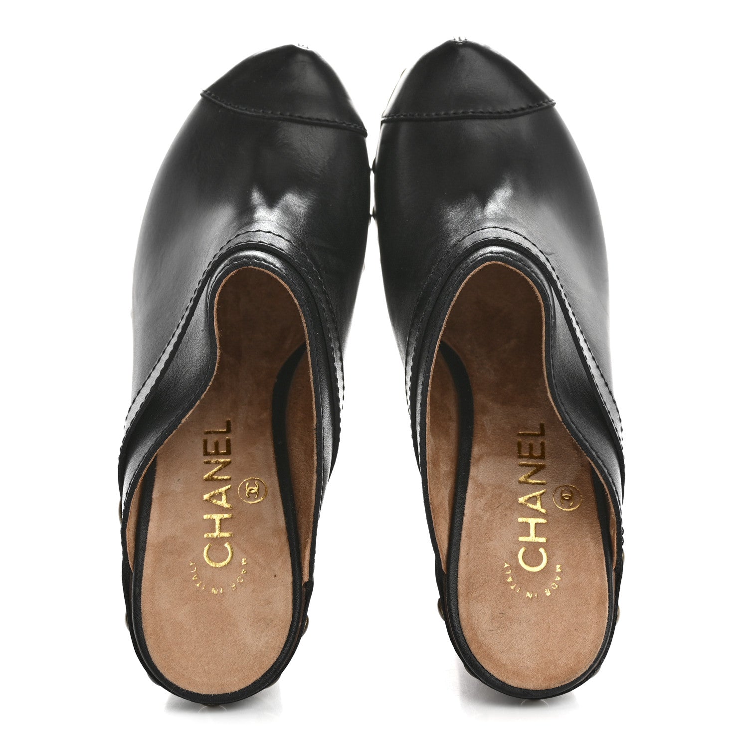 Chanel Calfskin Studded Clog 38 Black 2 of 10