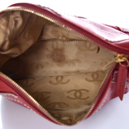 Chanel Caviar CC Stitched Shoulder Bag Red 5 of 12