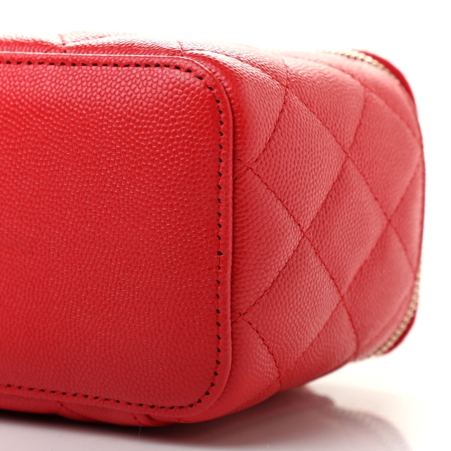 Chanel Caviar Quilted Small Vanity Case With Chain Red 9 of 9