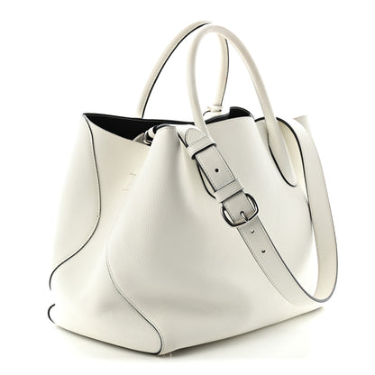 Christian Dior Supple Grained Calfskin Large Open Bar Tote White 3 of 13