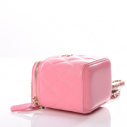 Chanel Lambskin Quilted Trendy Mini Vanity Case With Chain Pale Pink 3 of 12