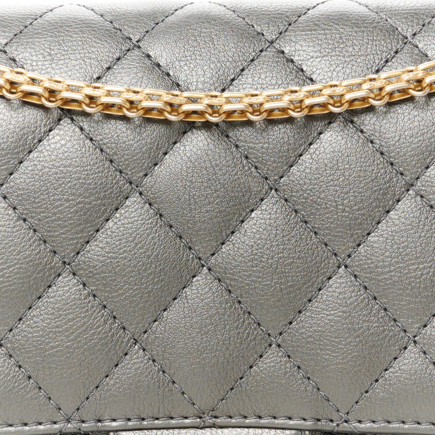 Chanel Metallic Calfskin Quilted 2.55 Reissue 226 Flap Charcoal 9 of 12