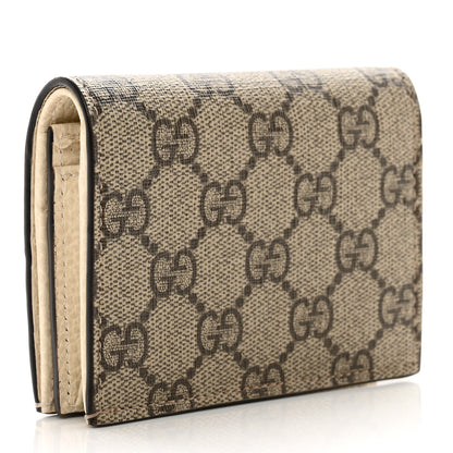 Gucci Dollar Calfskin GG Supreme Monogram GG Marmont Card Case Mystic White Beige Ebony 3 of 7