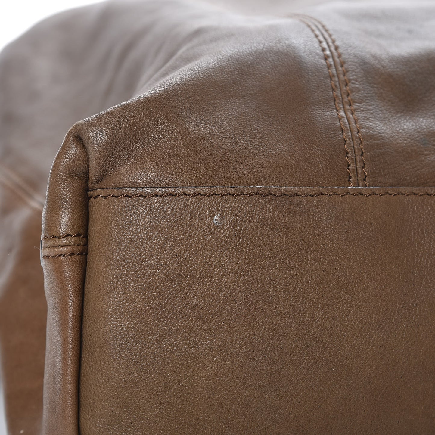 Calfskin Shoulder Tote Bag Brown