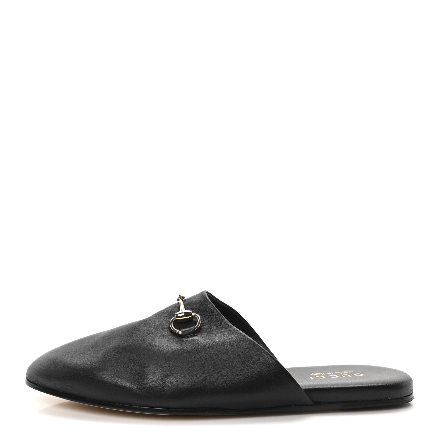 Gucci Calfskin Mens Horsebit Slippers 9 Black 1 of 9