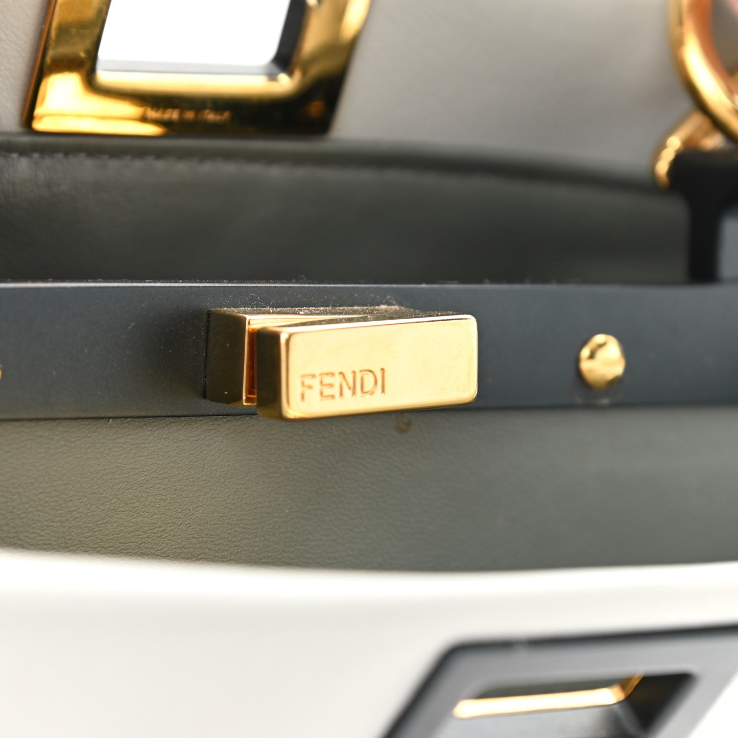 Nappa Colorblock Mini Peekaboo Iconic Satchel Grigio Perla Peonia Alga