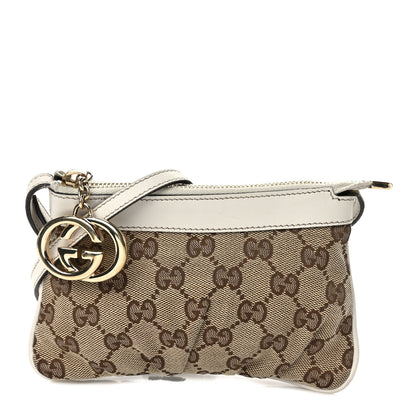 Gucci Monogram GG Heart Charm Crossbody Pochette White 1 of 14