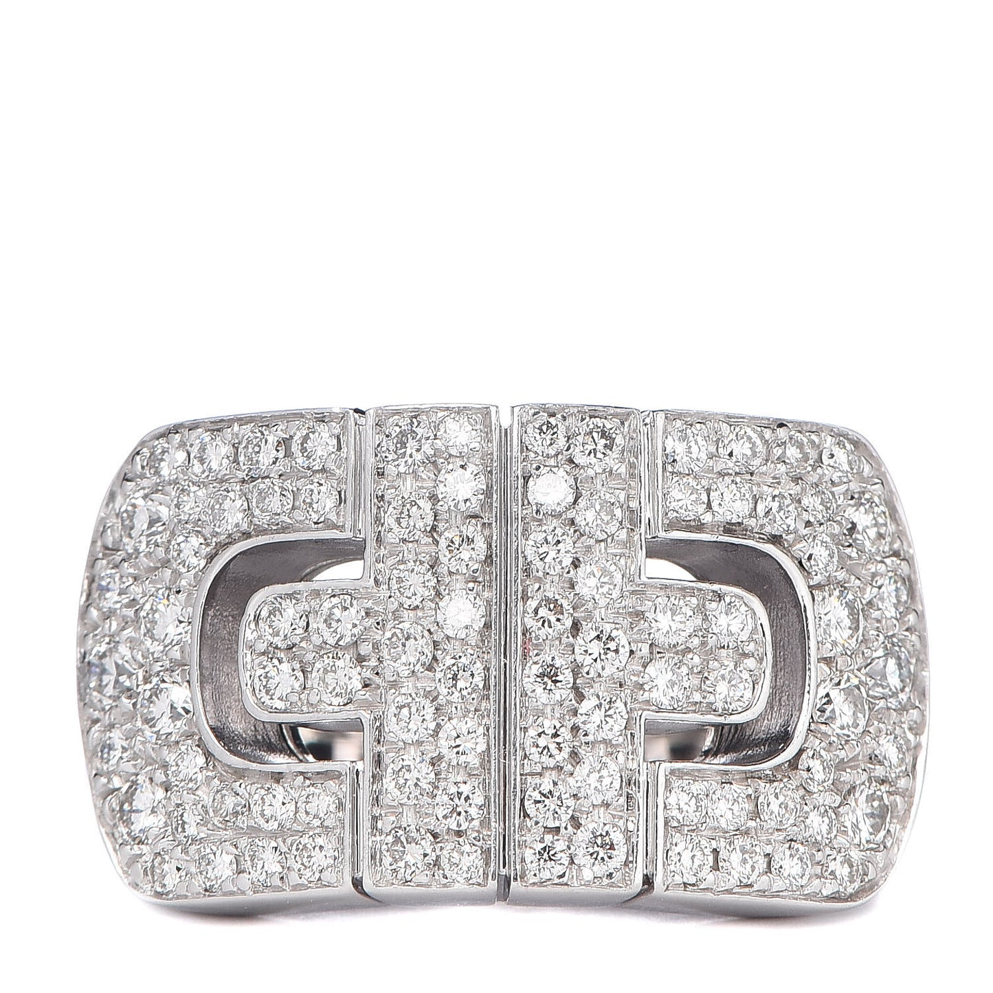 18K White Gold Diamond Parentesi Revolution Ring 53 6.25