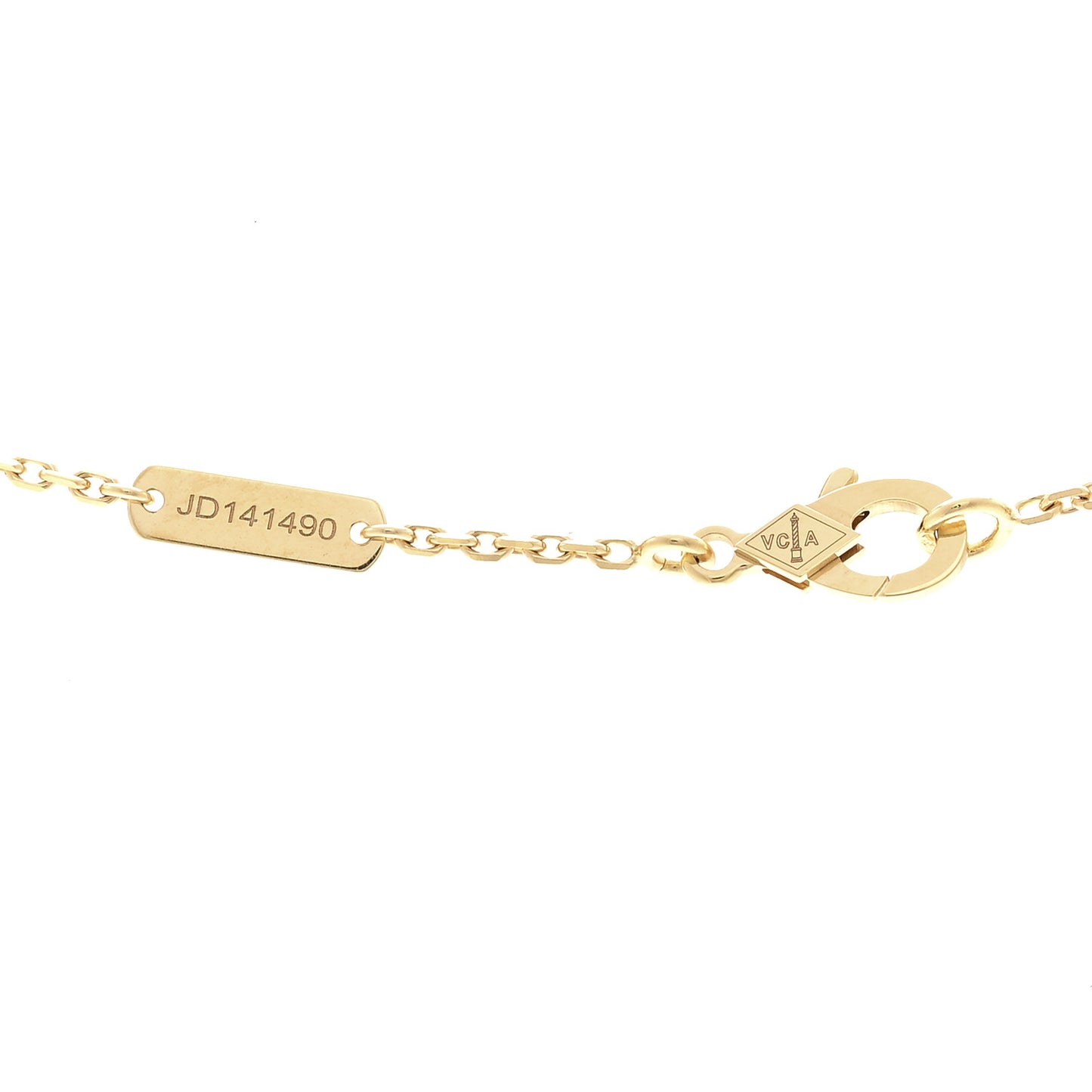18K Yellow Gold Black Onyx Vintage Alhambra Pendant Necklace