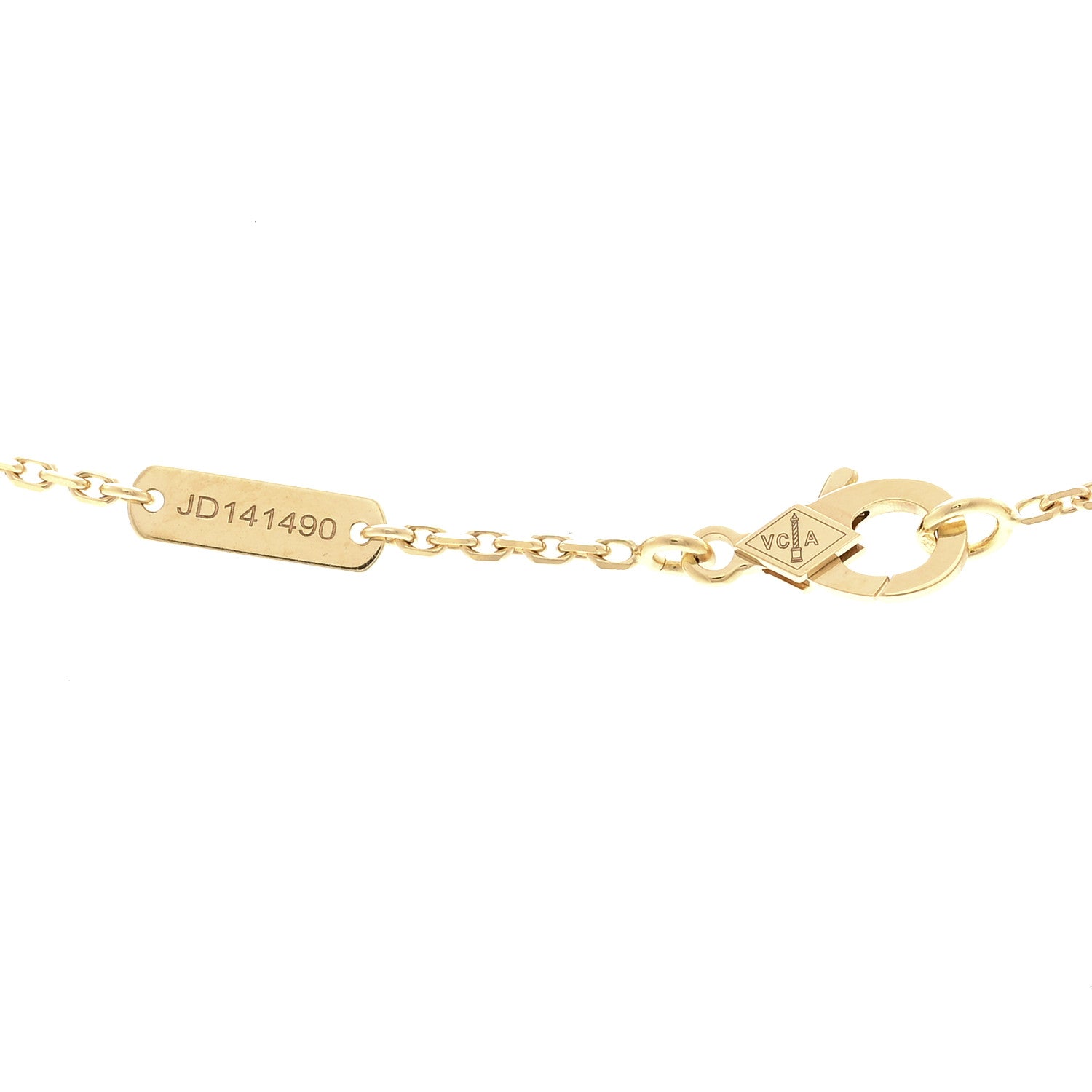 Van Cleef & Arpels 18K Yellow Gold Black Onyx Vintage Alhambra Pendant Necklace 5 of 6