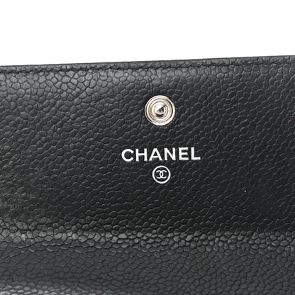 Chanel Caviar Chevron Quilted Medium Boy Flap Wallet Black 6 of 11