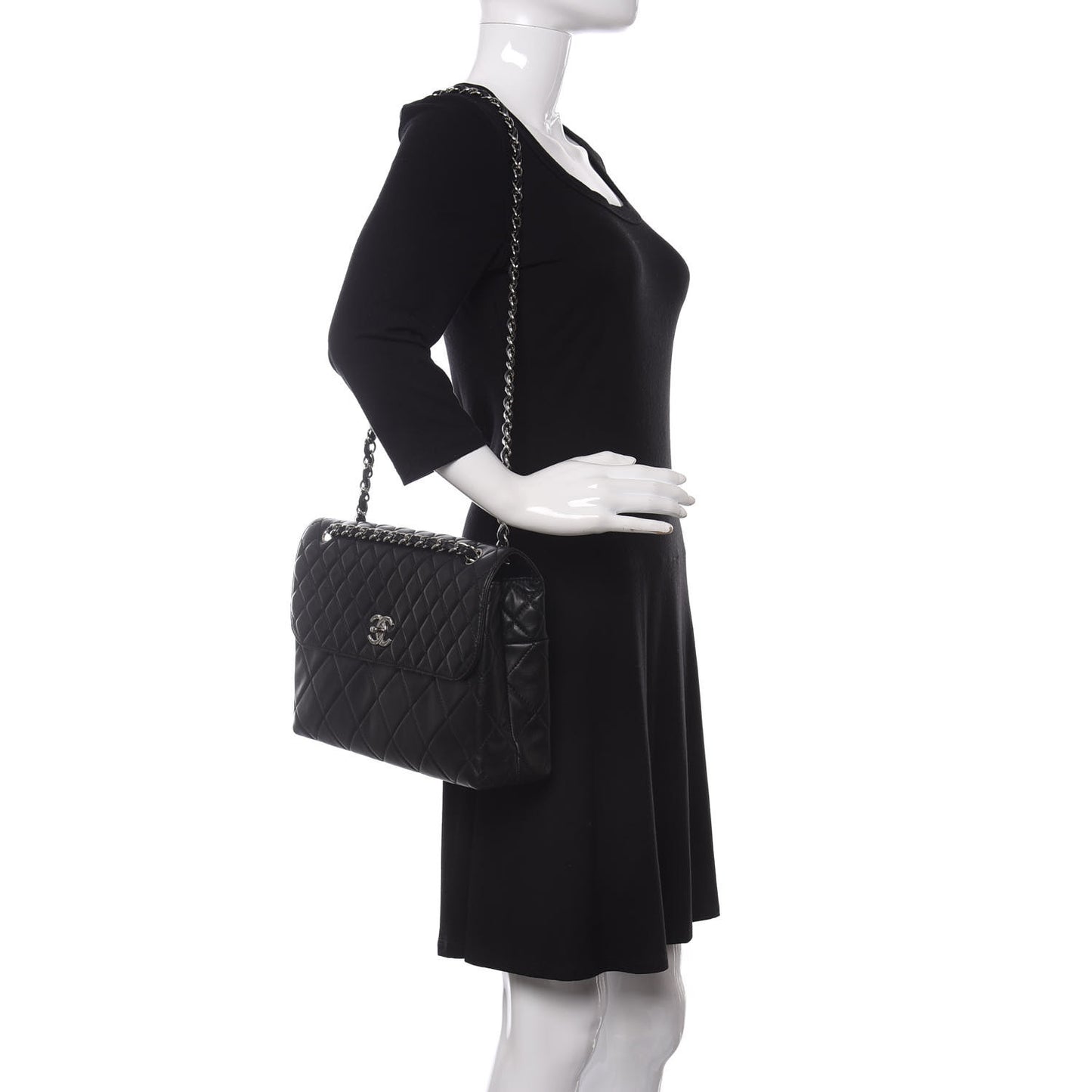 Calfskin Quilted In The Business Flap Bag Black