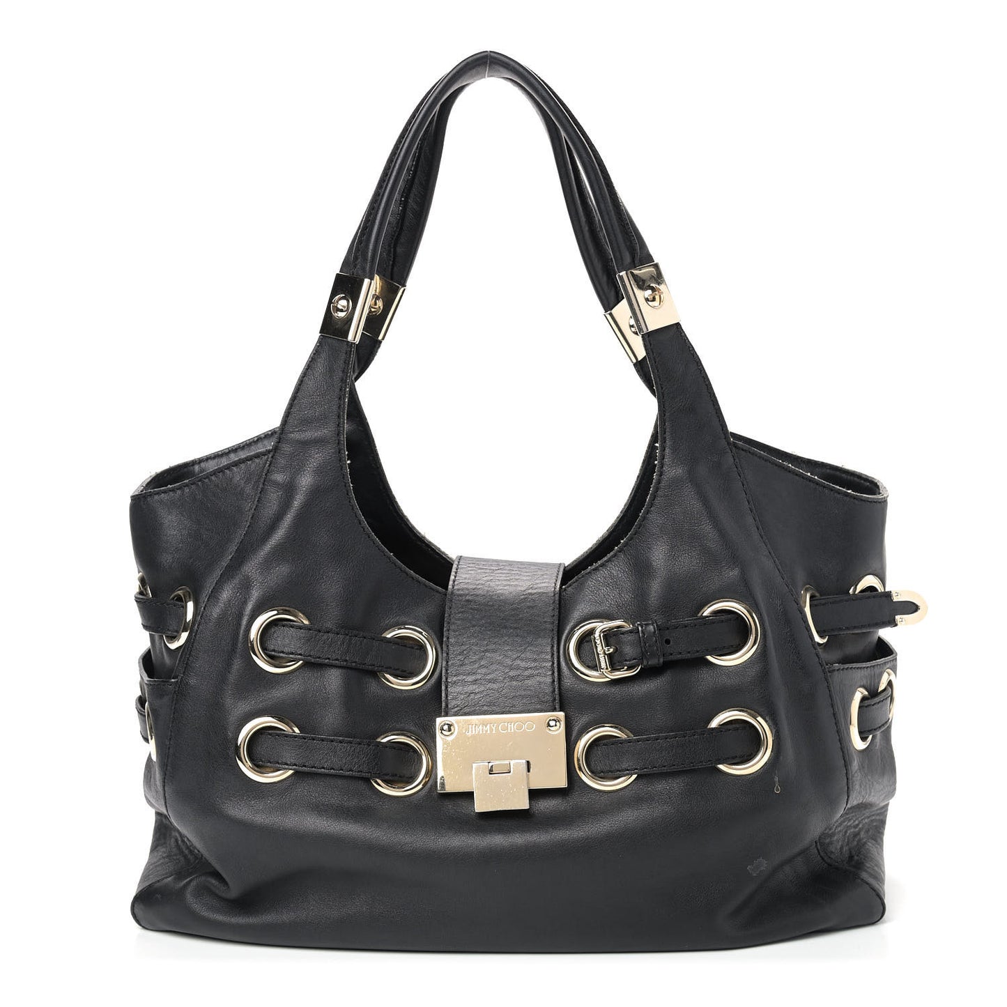Supple Calfskin Large Radiant Hobo Black