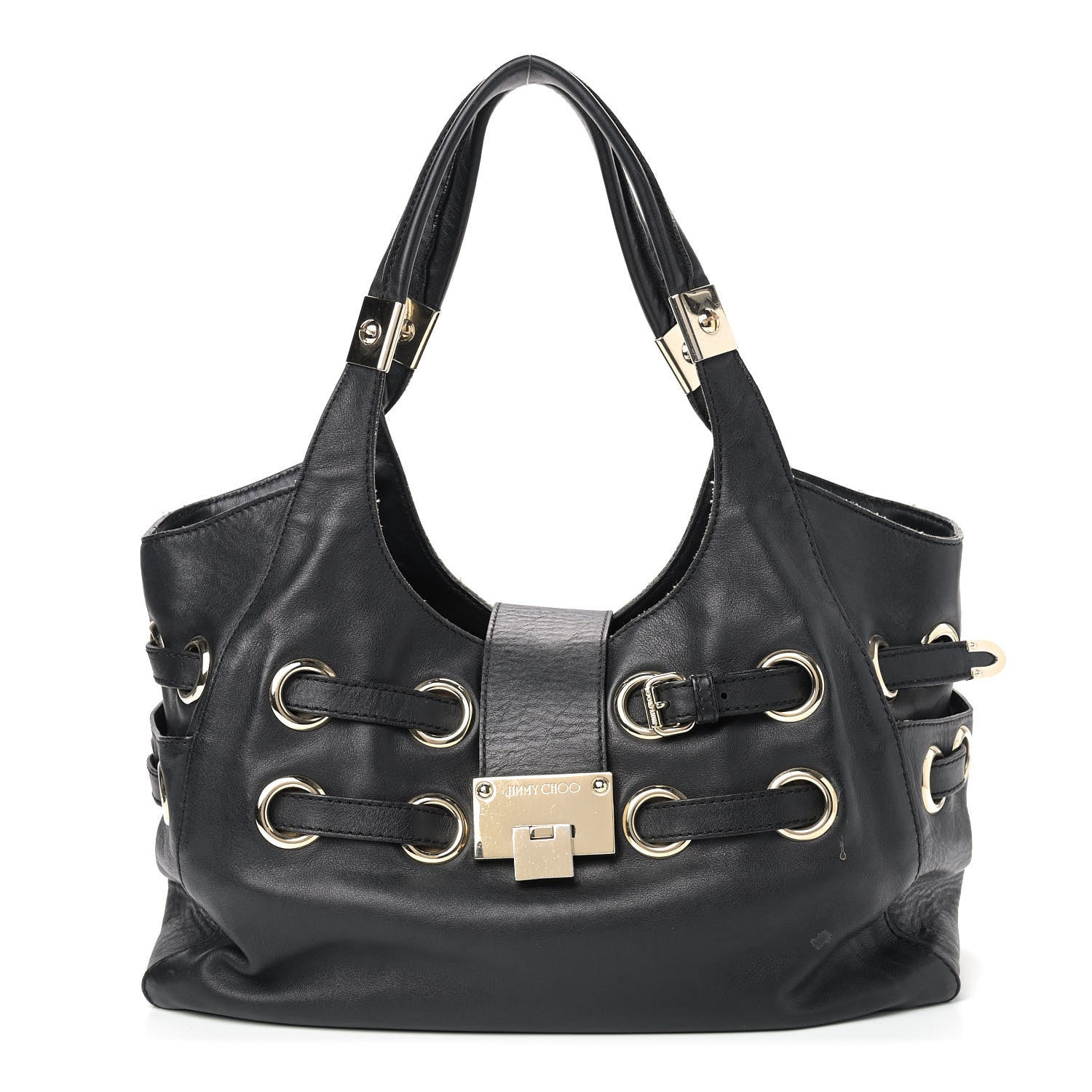 Jimmy Choo Supple Calfskin Large Radiant Hobo Black 1 of 17