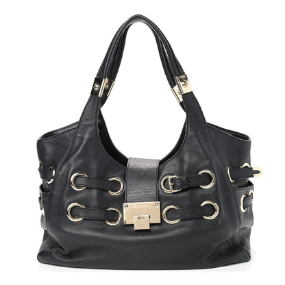 Jimmy Choo Supple Calfskin Large Radiant Hobo Black 1 of 17