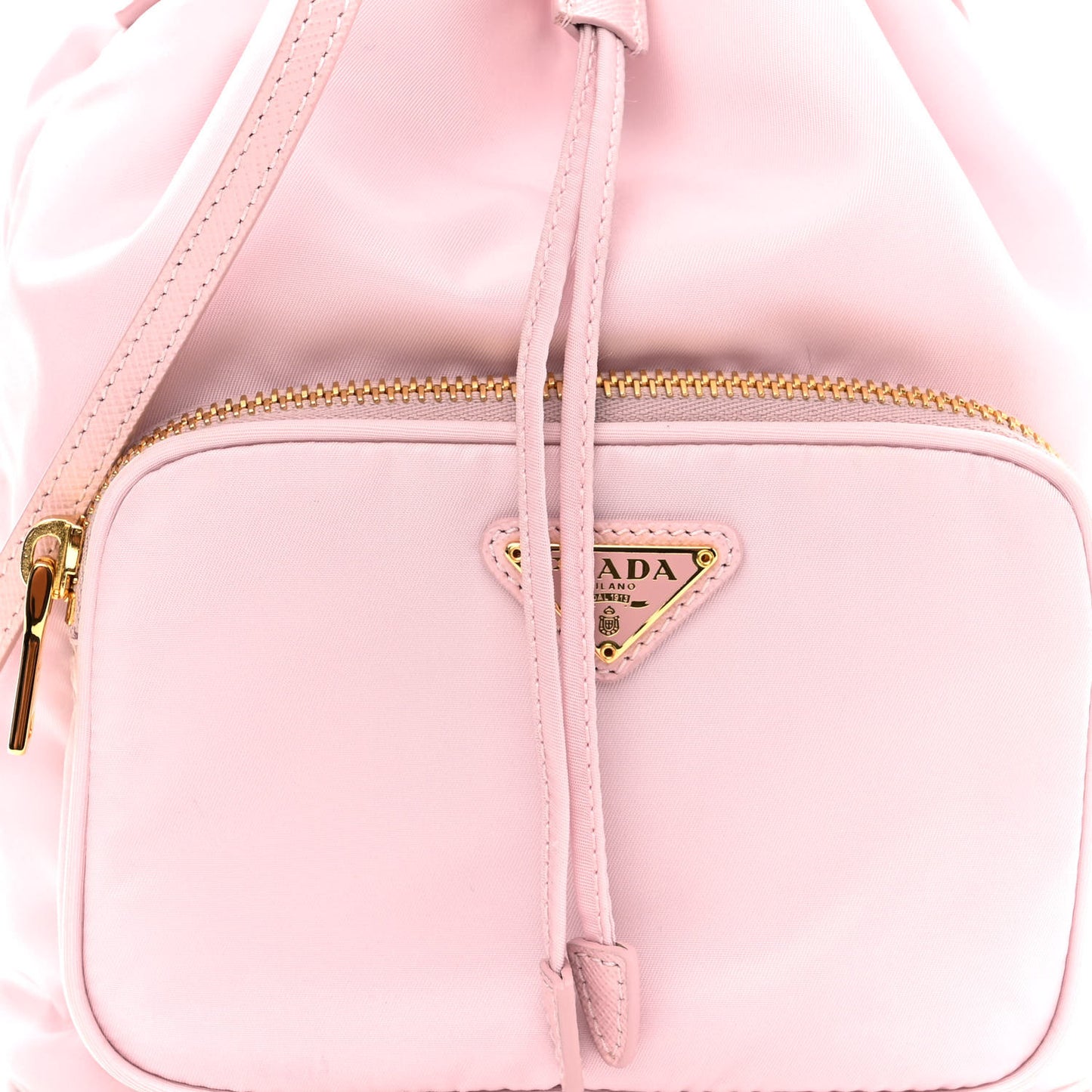 Re-Nylon Saffiano Duet Bucket Crossbody Bag Alabastro