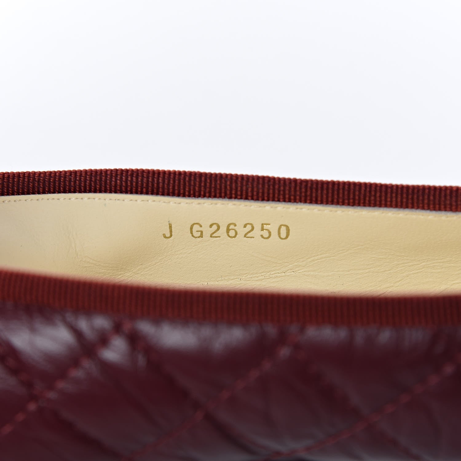 Chanel Tumbled Calfskin Quilted Cap Toe Ballerina Flats 36.5 Burgundy 8 of 9