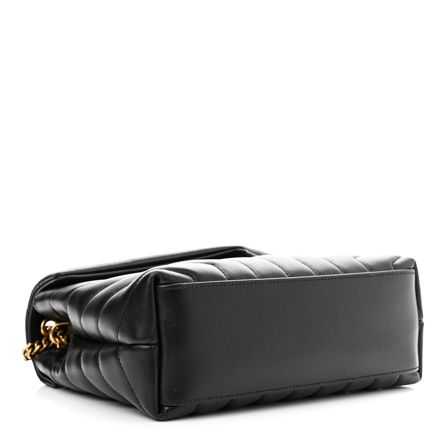 Calfskin Y Quilted Monogram Small Loulou Chain Satchel Black