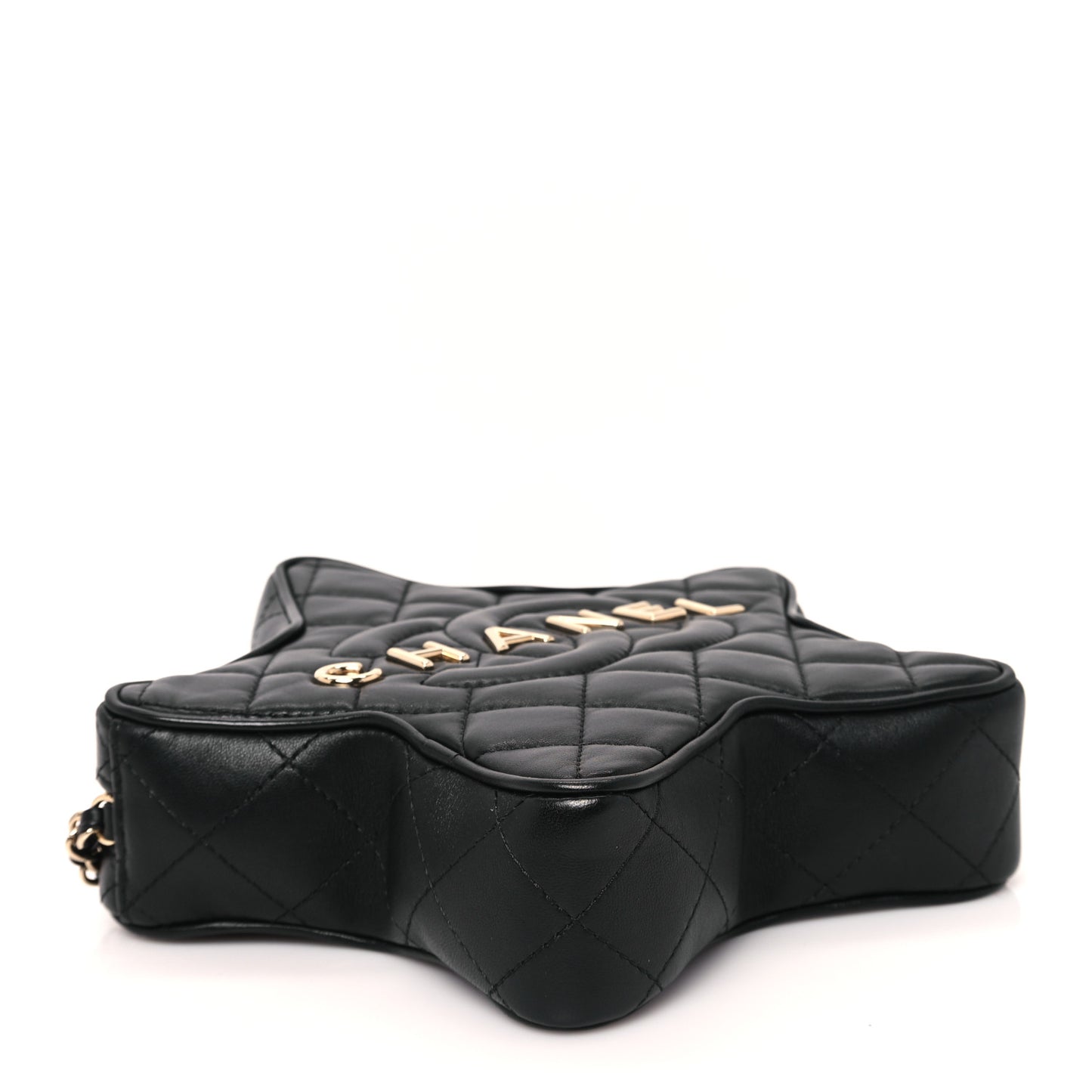 Lambskin Quilted Walk of Fame Star Bag Black