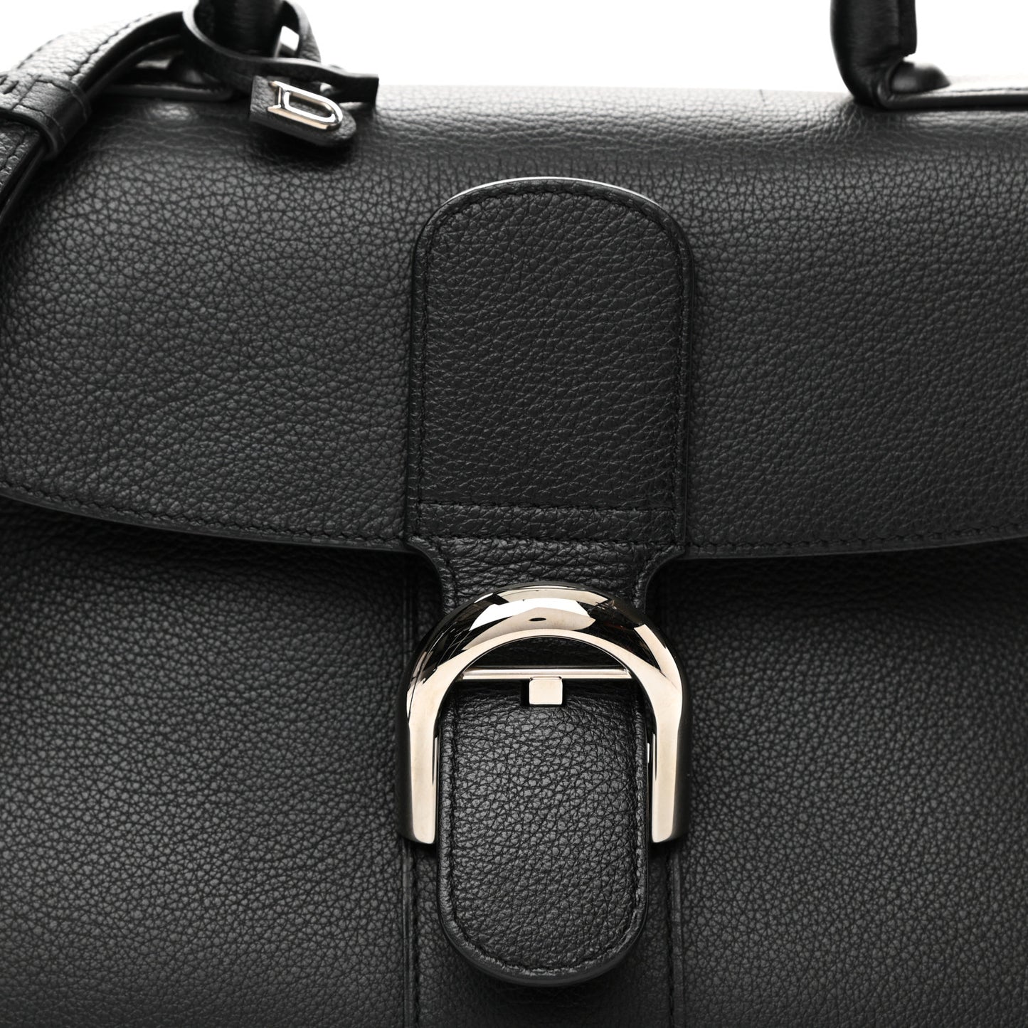 Grained Calfskin MM Brillant Satchel Black