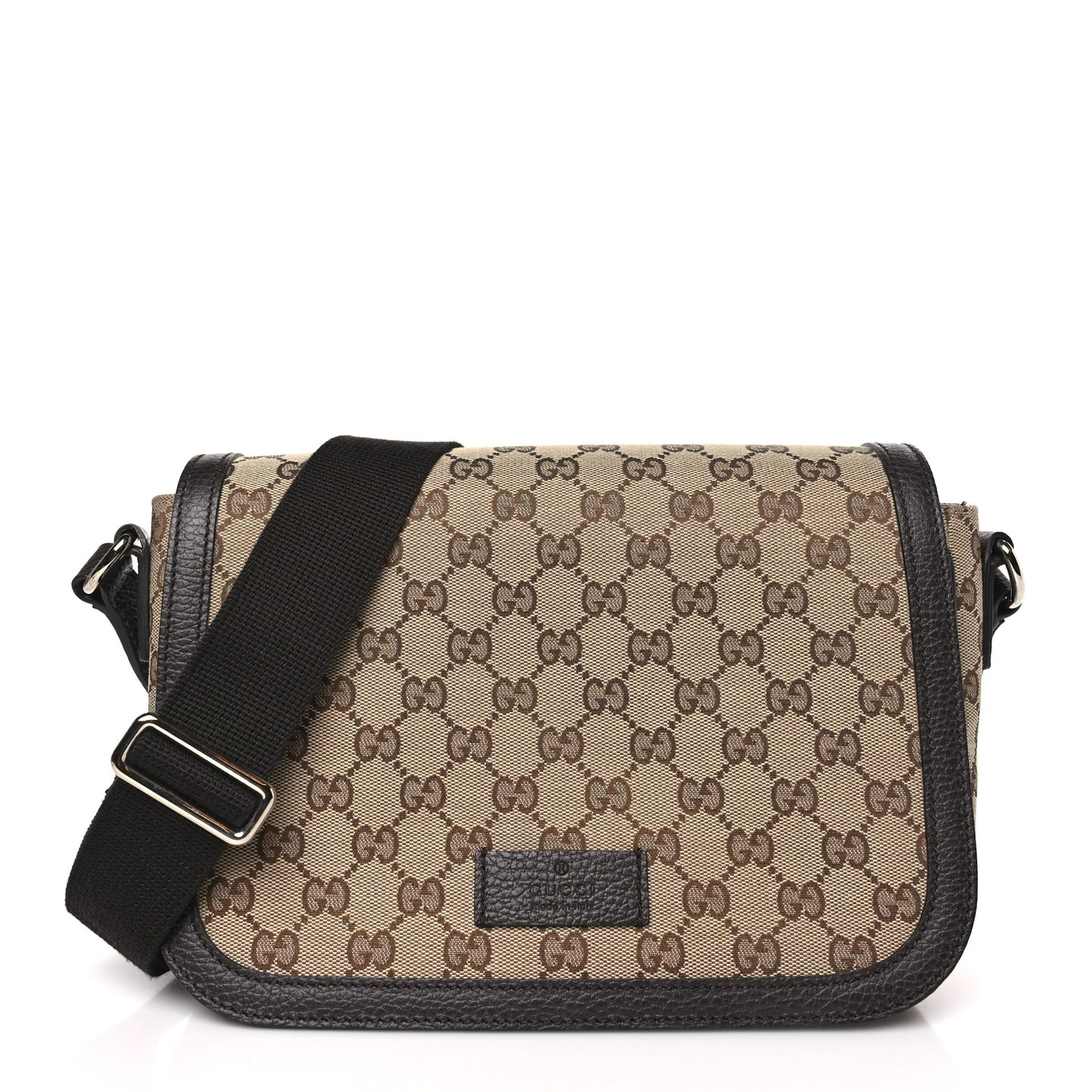 Monogram Flap Messenger Bag Beige Dark Brown