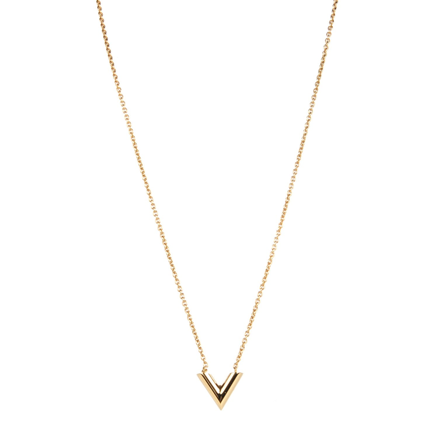Louis Vuitton Essential V Necklace Gold 1 of 6