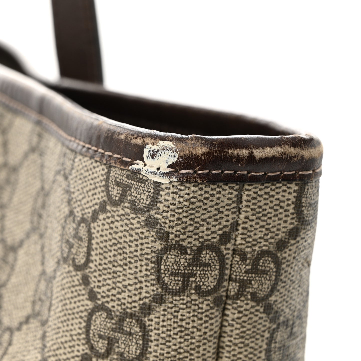 GG Supreme Monogram Medium Zippered Shopping Tote Dark Brown
