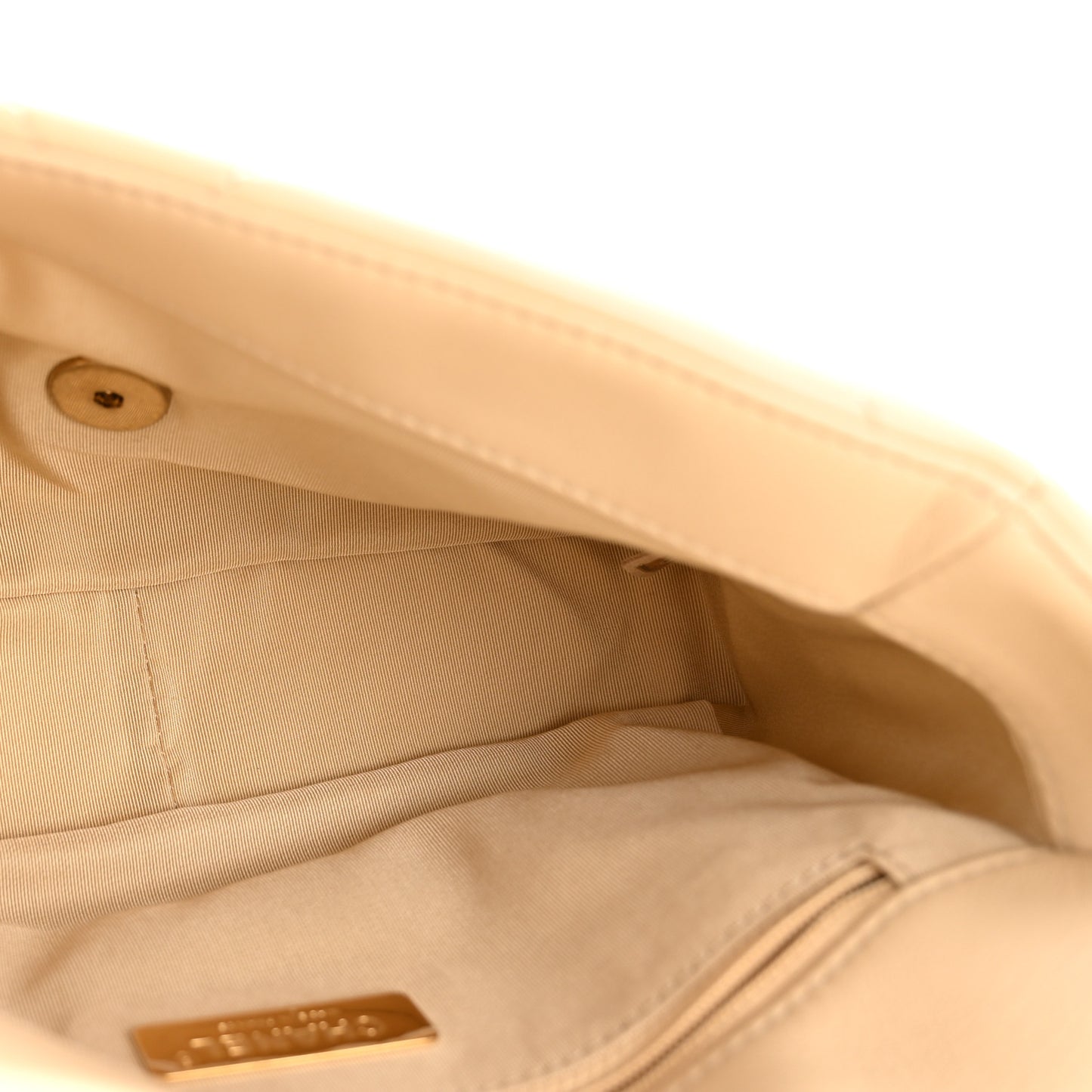 Lambskin Quilted Medium Chanel 19 Flap Beige
