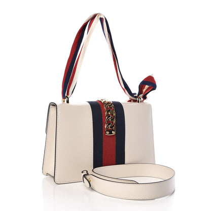 Gucci Calfskin Small Sylvie Shoulder Bag Off White 3 of 9