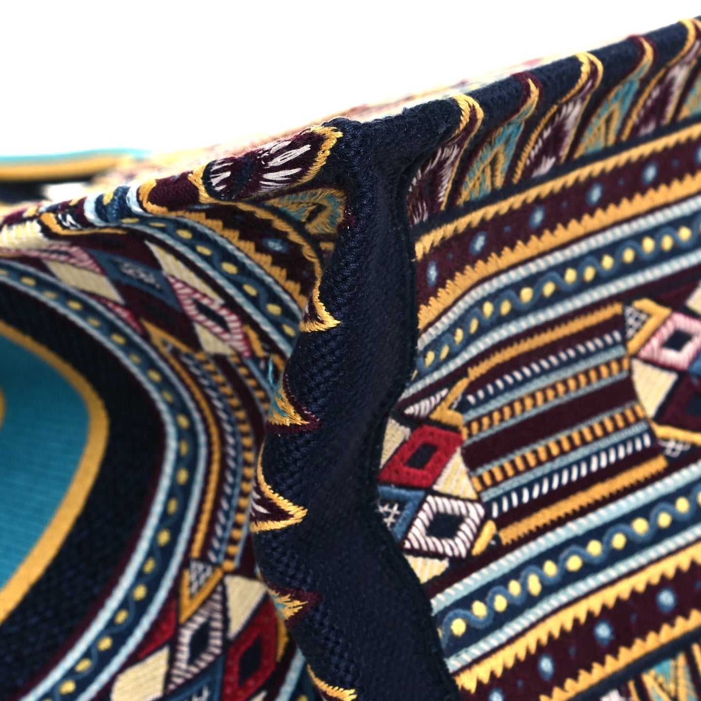 Canvas Embroidered Book Tote Blue Multicolor