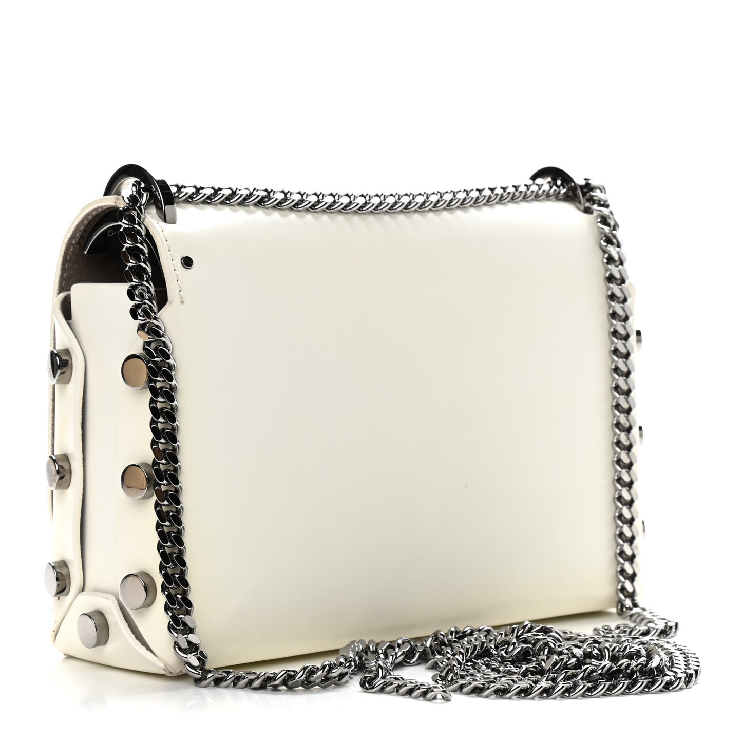 Smooth Calfskin Lockett Petite Shoulder Bag White