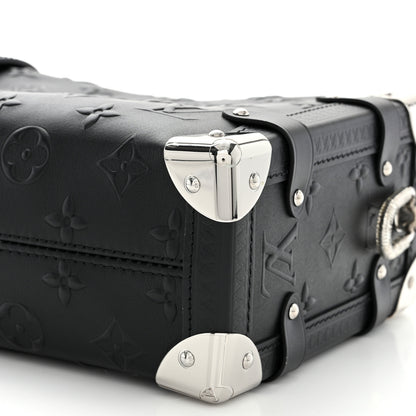 Louis Vuitton Calfskin Debossed Monogram Side Trunk Black 9 of 10