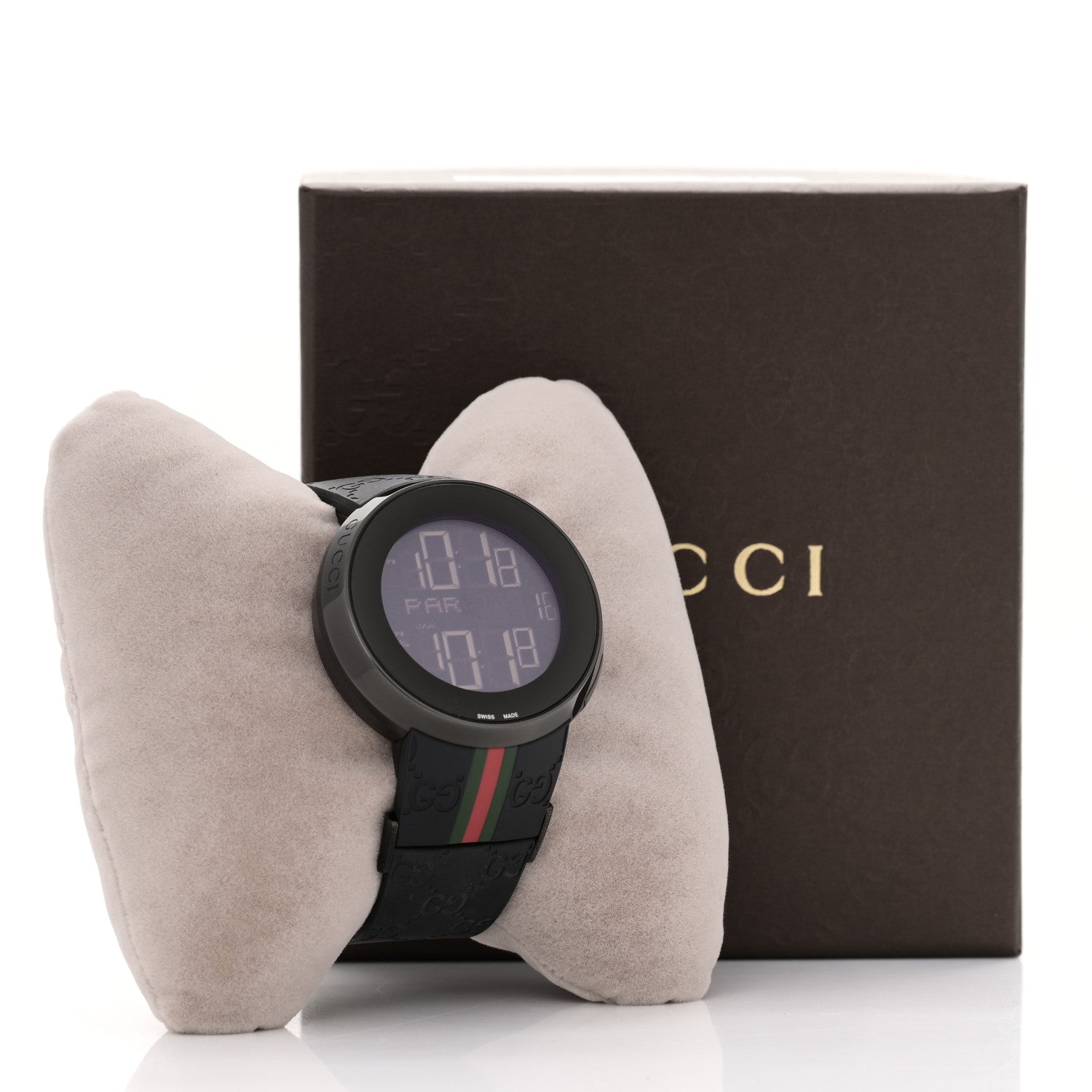 Gucci Stainless Steel Rubber 45mm Digital I-Gucci Web Watch Black 5 of 5