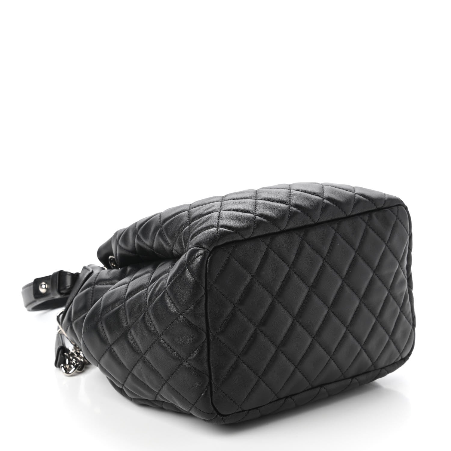 Chanel Lambskin Quilted Small CC Chain Bucket Drawstring Bag Black 4 of 9