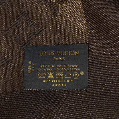 Louis Vuitton Silk Lurex Wool Monogram Shine Shawl Brown 5 of 5