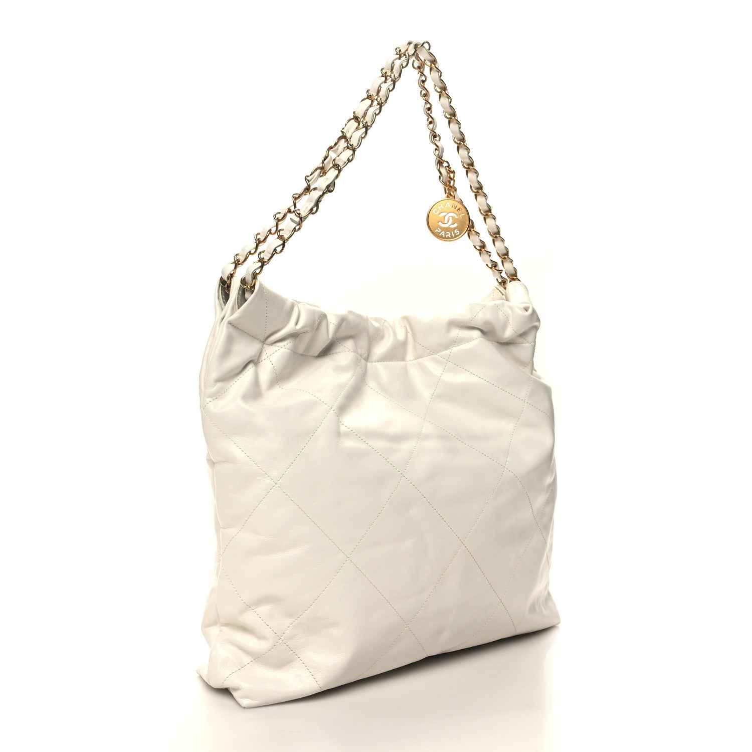 Chanel Shiny Calfskin Quilted Chanel 22 White 4 of 12