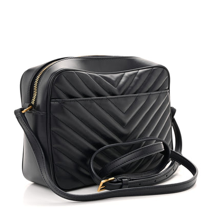 Saint Laurent Calfskin Matelasse Monogram Lou Camera Bag Deep Marine 2 of 11