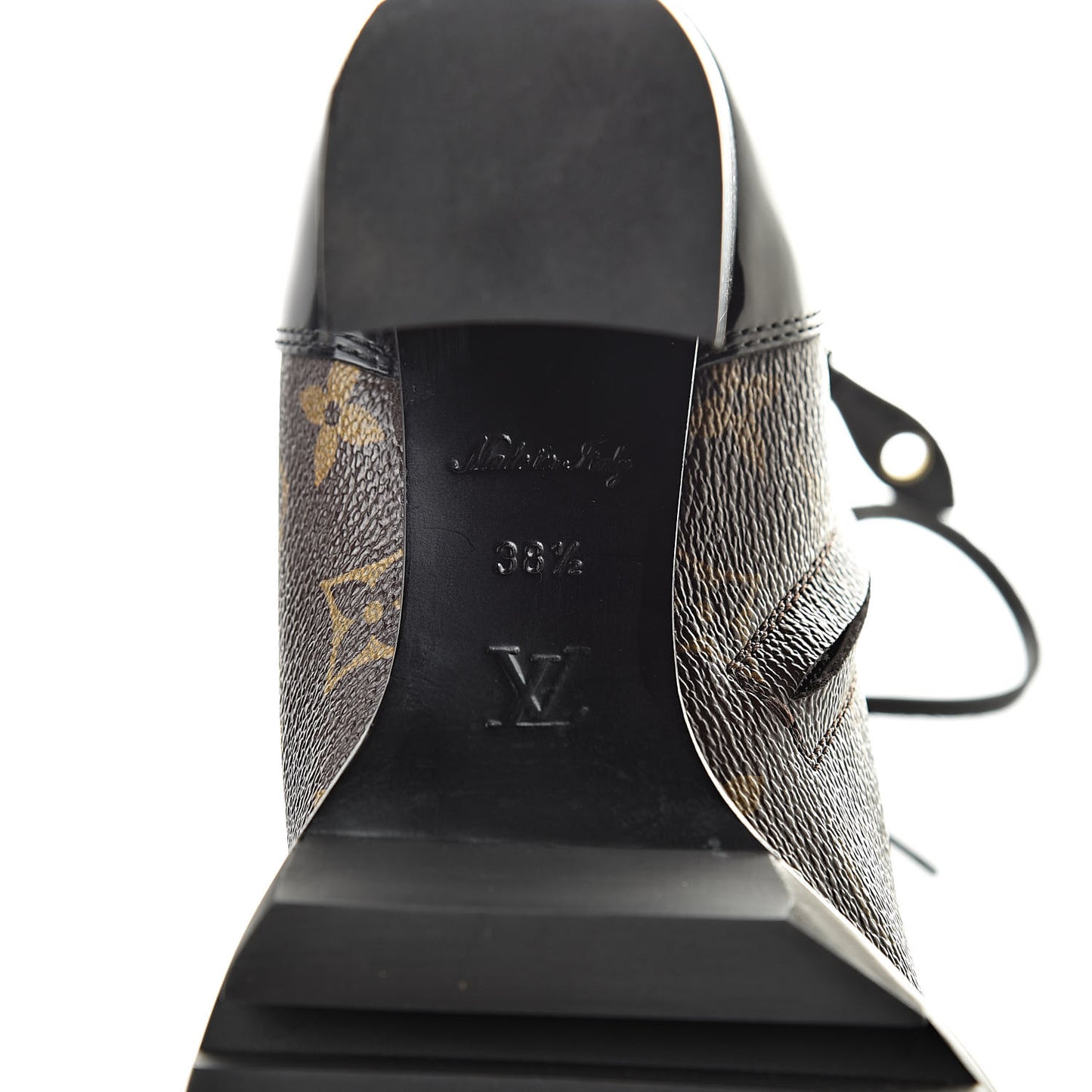 Patent Calfskin Monogram Star Trail Ankle Boots 38.5 Black