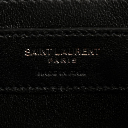 Saint Laurent Crinkled Calfskin Matelasse Monogram Baby Niki Chain Satchel Black 6 of 14
