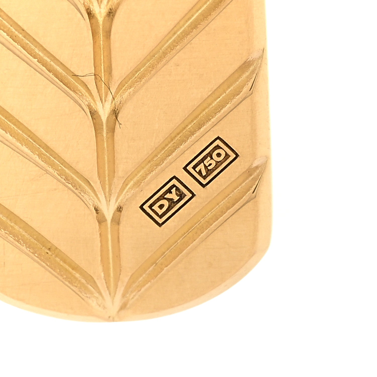 David Yurman 18K Yellow Gold Nephrite Jade 21mm Chevron Tag Pendant 4 of 4