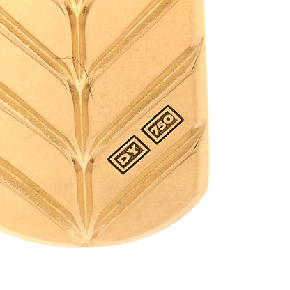 David Yurman 18K Yellow Gold Nephrite Jade 21mm Chevron Tag Pendant 4 of 4