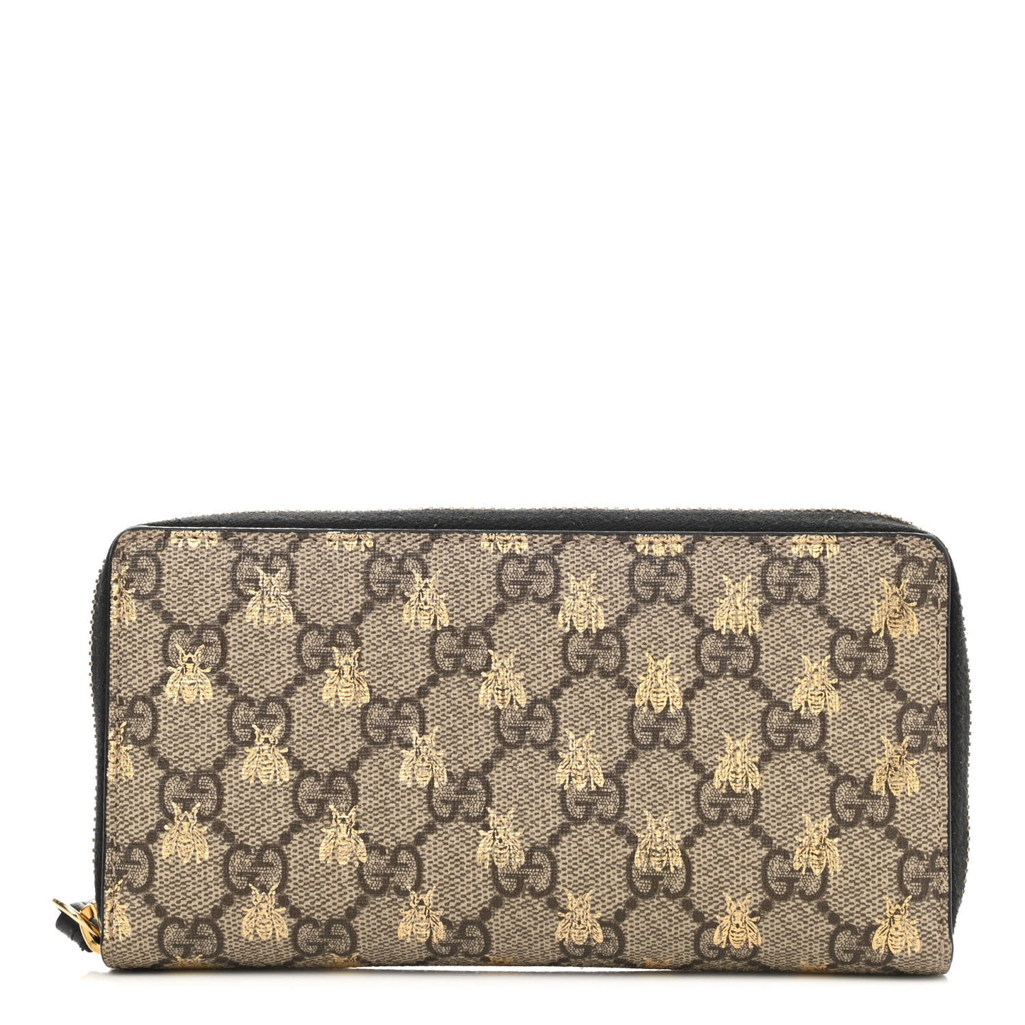 GG Supreme Monogram Bees Zip Around Wallet