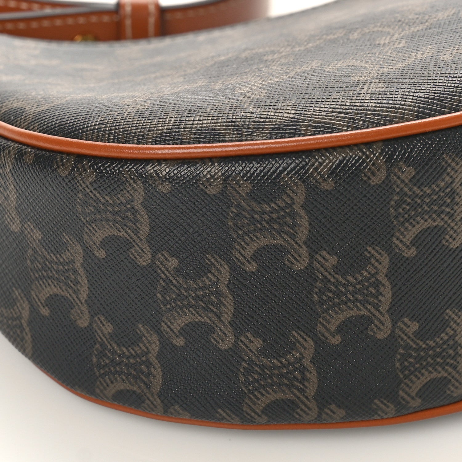 Celine Triomphe Canvas Calfskin Ava Shoulder Bag Tan 7 of 9