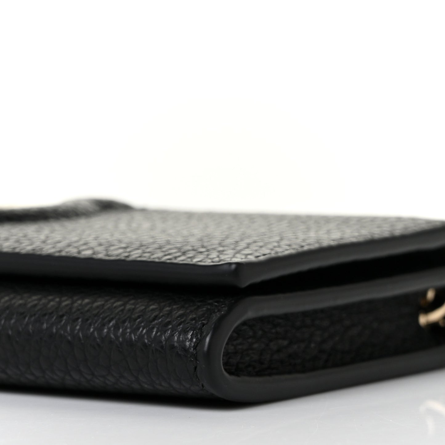 Calfskin City Wallet On Chain Black