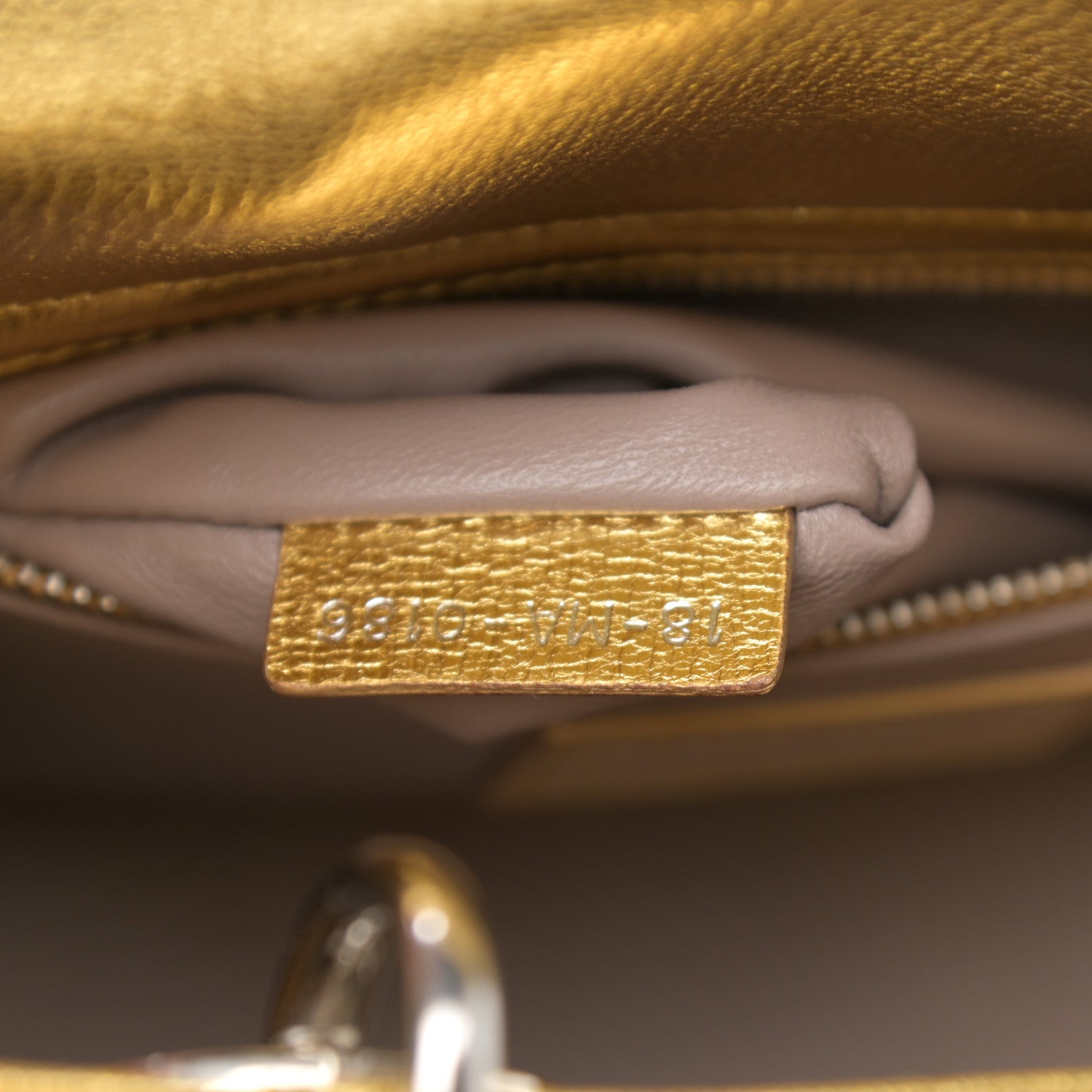Christian Dior Metallic Grained Calfskin Cannage Small Lucky Badges My Lady Dior Gold 9 of 11
