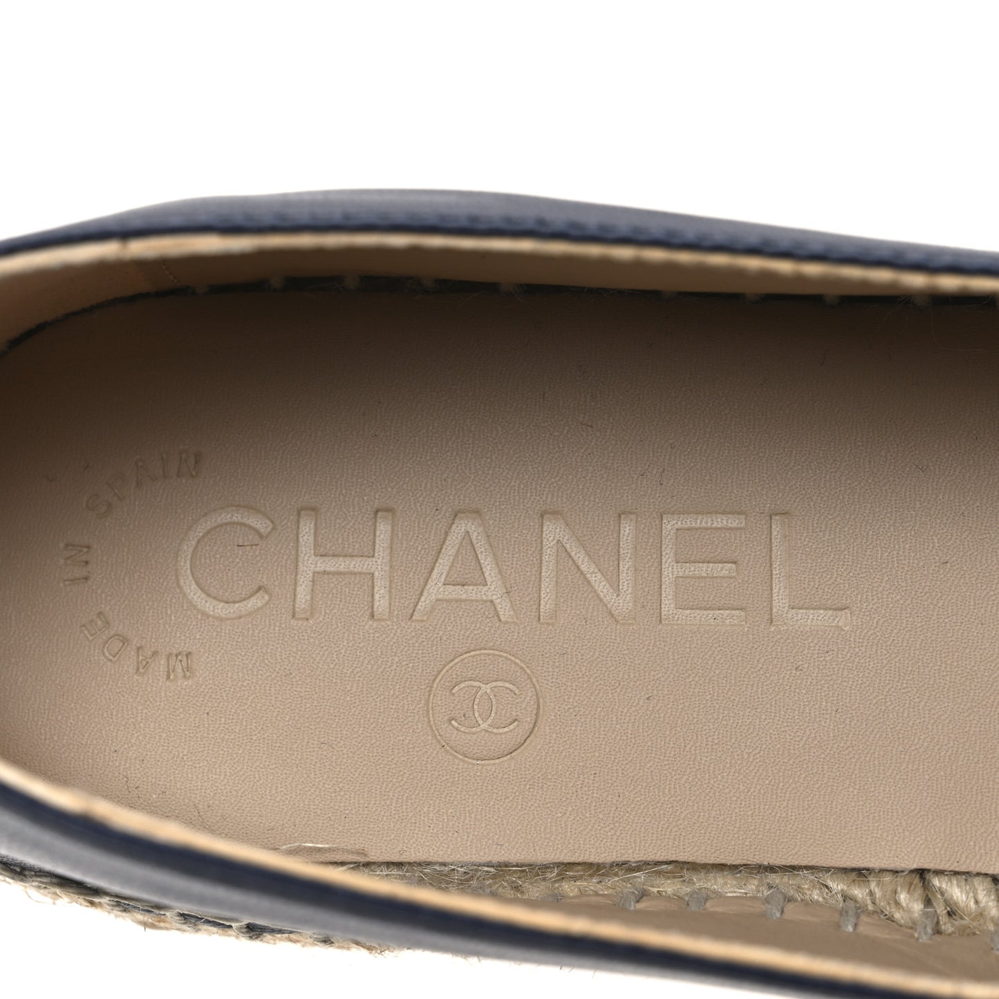 Lambskin CC Espadrilles 36 Navy Black