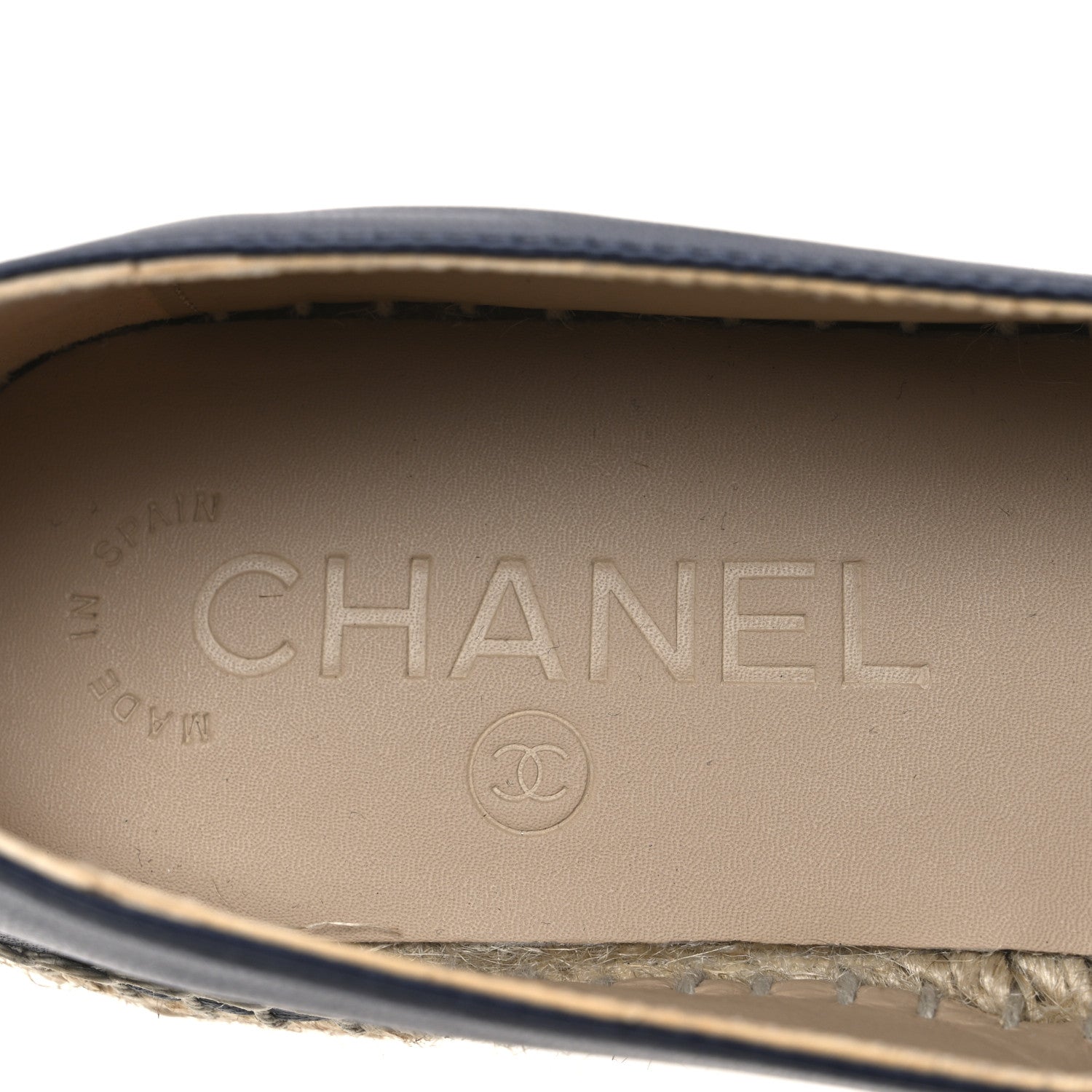 Chanel Lambskin CC Espadrilles 36 Navy Black 9 of 11